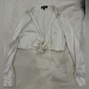 Missy empire cropped Women's Tie-Front Blouse